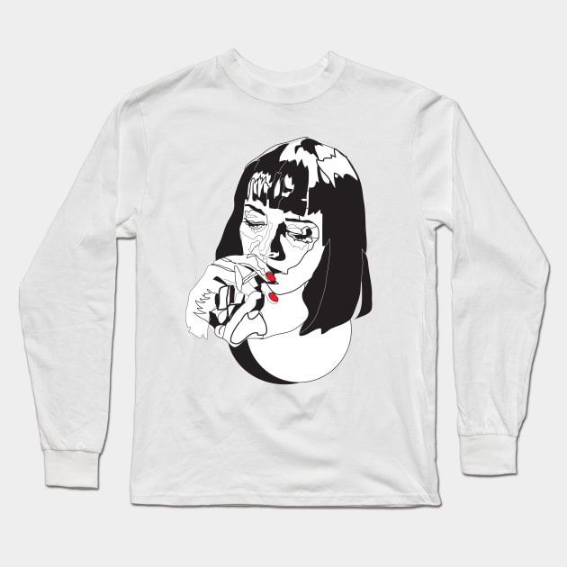 Mia Wallace - Pulp Fiction Long Sleeve T-Shirt by LizzyM